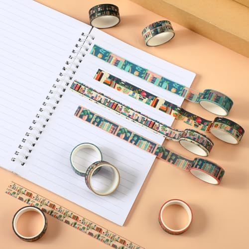 24 Rolls Book Washi Tape Back to School Crafting Gifts, Plants