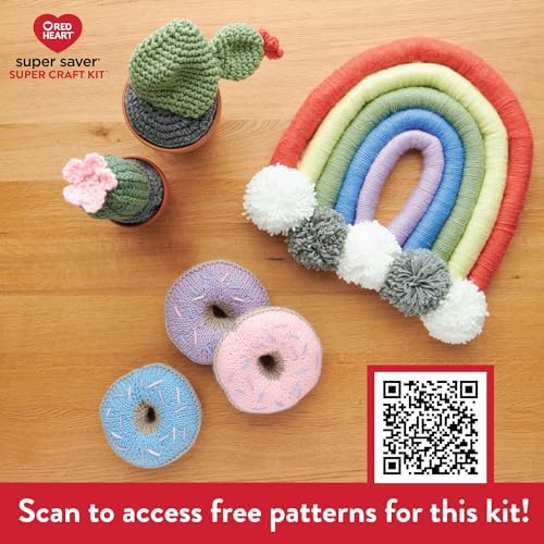 Red Heart Super Craft Kit Pastels, Yarn for Crocheting and Knitting