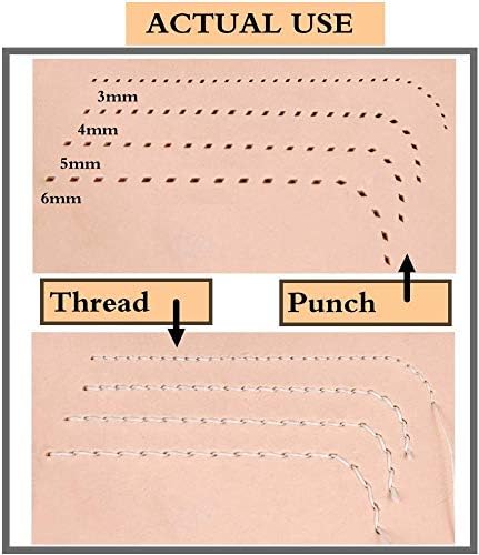 Aiskaer Leather Stitching Punch Set, Diamond Chisel Tools, 3mm White Steel 1/2/4/6 Prong for Leather Craft DIY