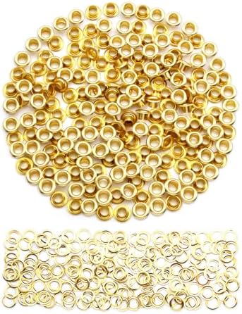 SEMINI 400 Sets 4mm Gold Grommet Eyelet Kit for Fabric Leather Crafts