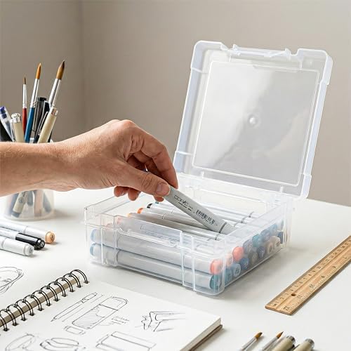 ArtBin 6953AB ClearView 6" x 6" Box Art & Craft Organizer, [1] Plastic Storage Case, Clear