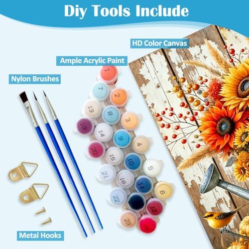 Tabszca Sunflower Vase Paint by Numbers Kit for Adults 16 X 20 Inch