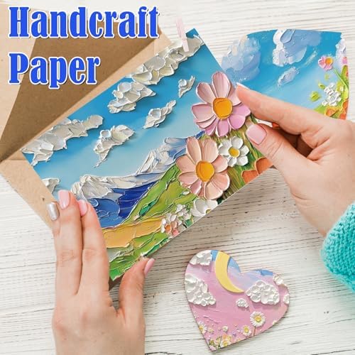 48 Sheets Oil Painting Floral Scrapbook Paper,Oil Painting Floral Pattern Decorative Scrapbook Paper for Journals DIY Cards and Photo Albums,Aesthetic Craft Supplies