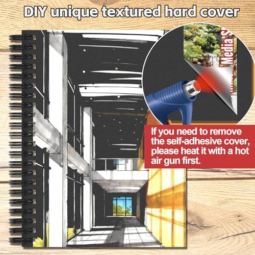 joibabe Spiral Bound Mixed Media Sketchbook, 160 GSM Heavyweight Paper, 60 Sheets, Acid Free Art Notebook for Drawing, Watercolor, Acrylic, Sketching, 5.5x8.5 Inch, 2 Pack
