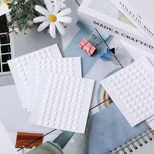 JANYUN 280 Pcs Small Sticky Dots Stickers Round Putty Clear Sticky Tack