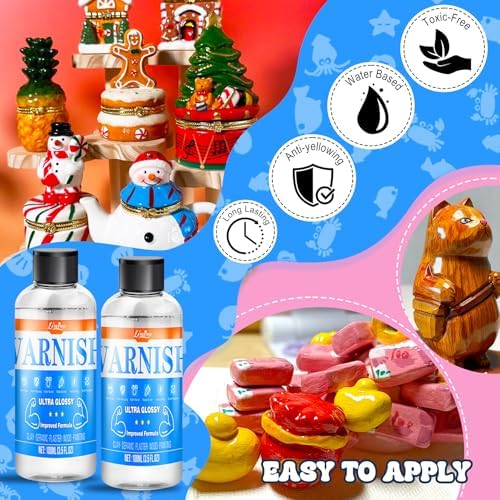 Air Dry Clay Glaze - 200ml Upgrade Formula Clay Varnish, Ultra Gloss Varnish Pottery Glaze, Clay Sealant to Prevent Scratches, Wear, Cracking - Quick Dry, Non-Toxic, Enhance Color Vibrancy