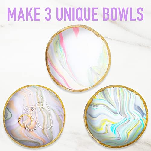 JOiFULi Make Your Own Clay Jewelry Bowls Arts and Crafts Kit for Girls Kids Ages 8 9 10 11 12 Years Old (Pack of 2)