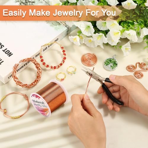 Premium 12 Gauge Copper Wire - 32.8ft Bendable Metal Craft Wire with 4-in-1 Pliers for Jewelry Making, Floral Design, Doll Making, and DIY Crafts Easy Wire Cutting, Shaping, and Wrapping