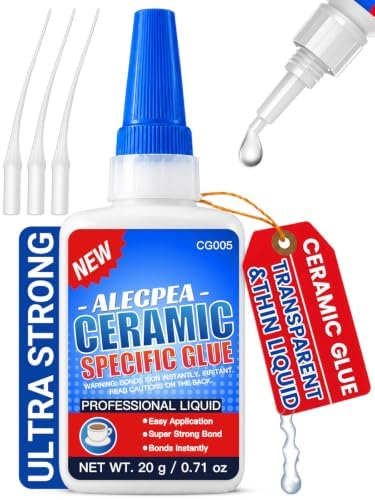 ALECPEA Ceramic Repair Glue, 20g Thin Glue for Porcelain and Pottery