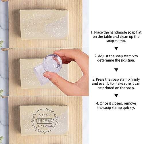 PH PandaHall Handmade Soap Stamp, Letter Stamping Imprint Stamp 1.3 Inch Square Natural Soap Chapter Soap Stamp with Handle for DIY Handmade Soap Envelope Invitation Cards Craft Making