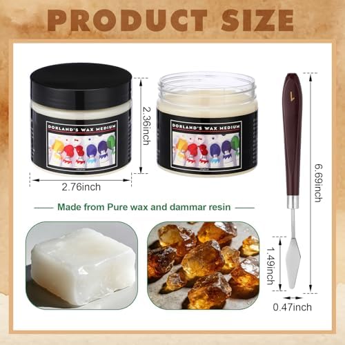 Conelist 4 oz Cold Wax Medium for Oil Painting Wax Medium with Palette Knife Waterproof and Dustproof Versatile Protective Coat for Watercolor Painting Sealing Finishing