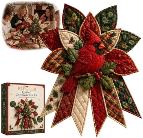 Quilted Christmas Tree Kit DIY Patchwork Sewing Set 3D Fabric Holiday Decor