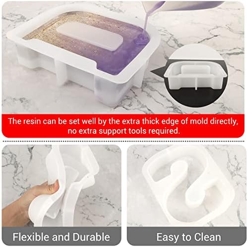 Gartful 7 Inch Large Letter Molds for Resin, 3D S Capital Alphabet Epoxy Resin Mold, A to Z Thick Resin Letter Molds for Making Letters, Word Sign Art, DIY Crafts, Making Cake, Party Home Decor
