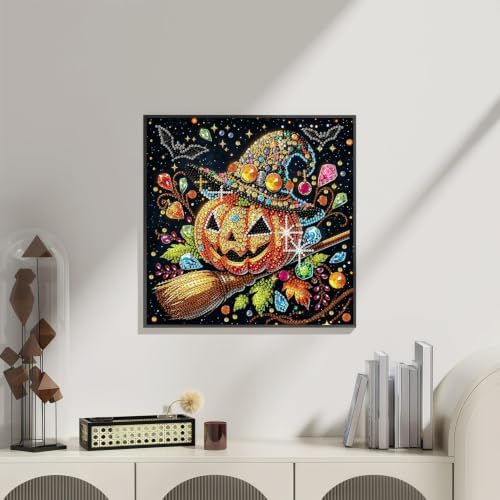 5D Diamond Art Kits for Adult, Pumpkin Special Shape Diamond Painting Kits
