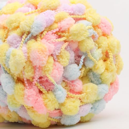 Hand-Woven Ball Yarn, 4 Pack, 380g Total, for Blankets, Cushions, and Pet Nests, Fluffy Chunky Craft Yarn (Macaron)