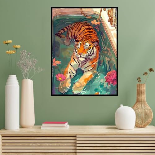 Benjenes Tiger Diamond Art Kits for Adults, Diamond Painting Kits