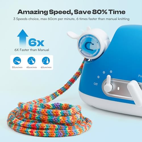 Caydo Automatic i Cord Knitting Machine Pro Starter Kit for Beginners, Blue