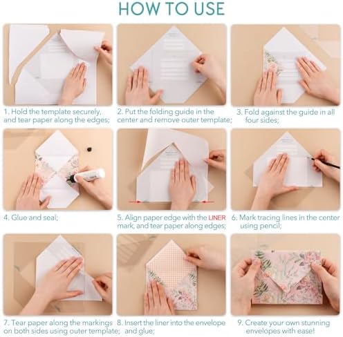 17pcs/Set Envelope Maker Guide Set Envelope Tear Templates All-in-One Envelope Making Tools for Card Making Envelope Makers Crafting Supplies