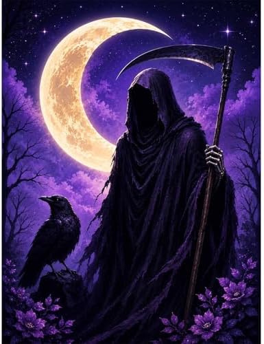 TOPCLTV Grim Reaper Diamond Art Kits for Adults, Halloween Diamond Painting