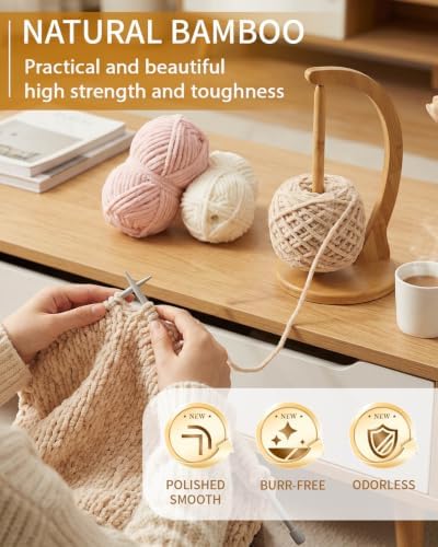 SPEENSUN Magnetic Yarn Holder for Crocheting, Large, Natural
