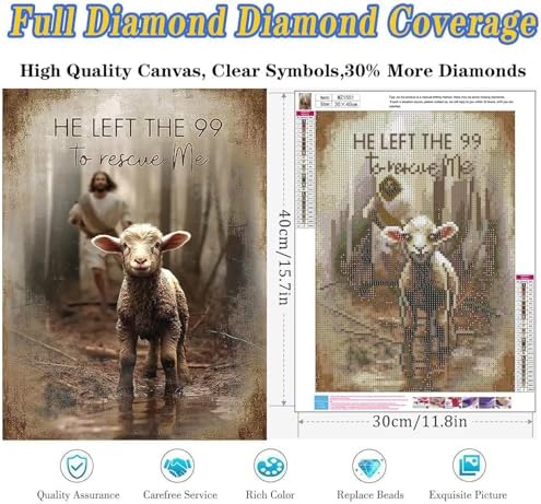 Dugsmgd Jesus Diamond Art Kits for Adults, Diamond Painting 12x16in