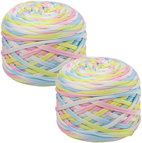 800g T-Shirt Yarn, 260 Yards Elastic Fabric Crochet DIY 31