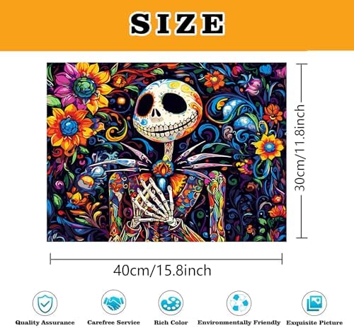 Halloween Jack Paint by Numbers Kit for Adults 16x12 inch (Without Frame) | Nightmare Before Christmas Adult Paint by Number Kits on Canvas, DIY Acrylic Oil Easy Painting by Numbers for Home Wall Decor