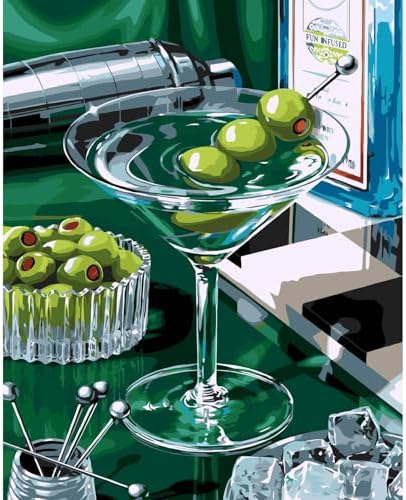 bleihum Cocktail Paint by Numbers Kit for Adults 16x20inch