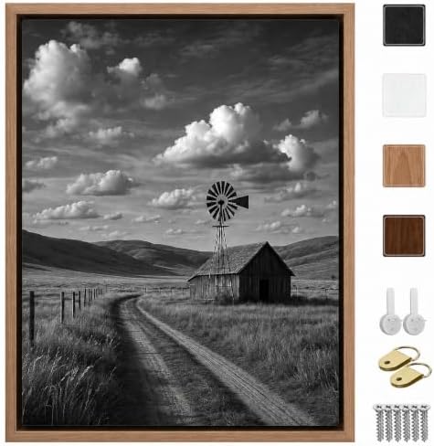 Canvas Floater Frame for 1”–1.25”Deep Gallery Wrapped Canvas, Wood-Look Floating Frame Wall Artwork for Oil Paintings, Gallery Bedroom, Living Room, Studio, Made in USA (Light Oak,12x18)