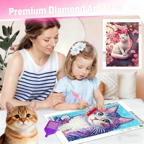 ZYNYXY 22PCS Ergonomic Diamond Art Pen Kits, with Multifunctional Metal Stainless Steel Screw Thin 1~9 Tips, Correction Placers Roller Accessories (Red + Pink + White+ 10 PCS Tips)