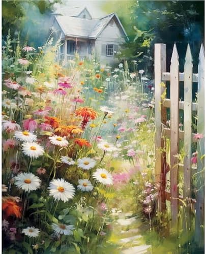 niurenmaoyi Garden Paint by Numbers Kit for Adult Beginner,16X20in