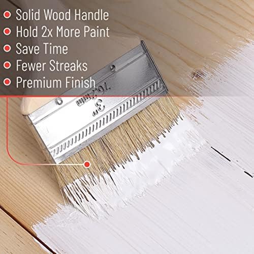 Bates- Chip Paint Brushes, 3 Inch, 6 Pack, Chip Brush, Brushes for Painting, Paint Brushes, Stain Brushes for Wood, Natural Bristle Paint Brush, 3 Inch Paint Brush, Chip Paint Brushes for Paint