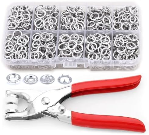 MIFOLEU Metal Snaps Buttons Kit for Fabric with Fastener Pliers Press Tool