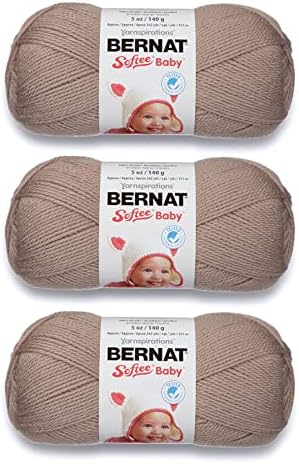 Bernat Softee Baby Yarn for Crocheting Soft, Little Mouse, 3-Pack