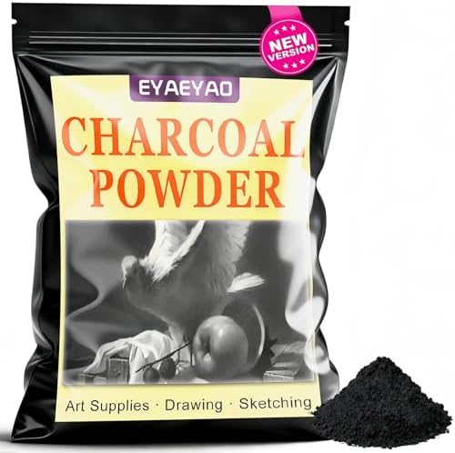Premium Charcoal Powder for Drawing and Art, Drawing Charcoal for Sketching, Shading, Blending with Beginners & Pro Artists (16 Ounces)