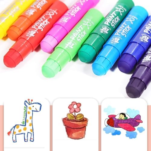TBC The Best Crafts Paint Sticks for Kids Ages 2-8, 12 Classic Colors | Washable, Non-toxic, Tempera Paint Sticks for Crafts, Art Supplies, and Birthday Gifts