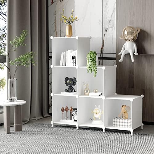 AWTATOS Closet Organizers and Storage, 6 Cube Storage Organizer, White