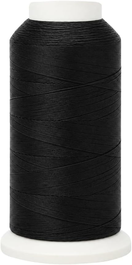 Mandala Crafts Size 69 210D T70 Black White Bonded Nylon Thread, 6000 YDs