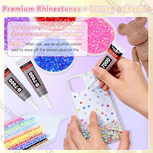 28000 Pcs Color Rhinestones Bedazzling Kit, Copper Resin Gems for Crafts