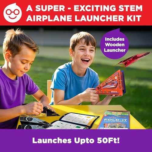 Doctor Jupiter Paper Airplane Launcher Kit for Kids Ages 6+, Birthday Gifts