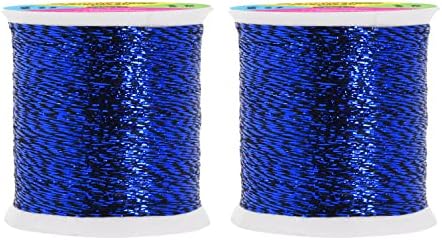 Mandala Crafts Metallic Blue Embroidery Floss for Sewing, 218 Yard Spool