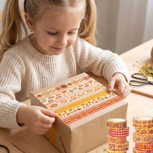 12 Rolls Autumn Bakery Designs Washi Tape for Baking Recipe Books