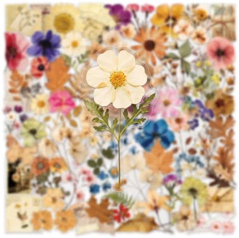 Transparent Flora Scrapbook Stickers Aesthetic Flowers Stickers(100)