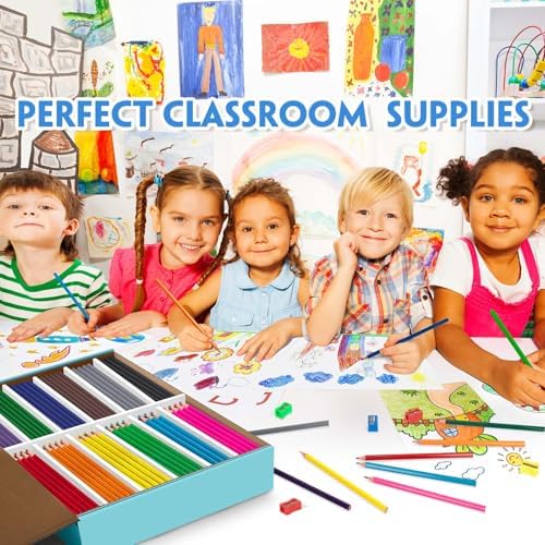 Colored Pencils Bulk, 480 Count Color Pencils for Kids Classroom, 12 Colors