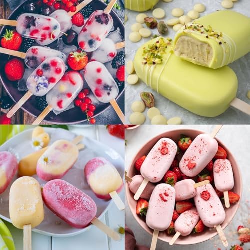 Sakolla Large Oval 4 Cavities Silicone Popsicle Molds, Set of 3