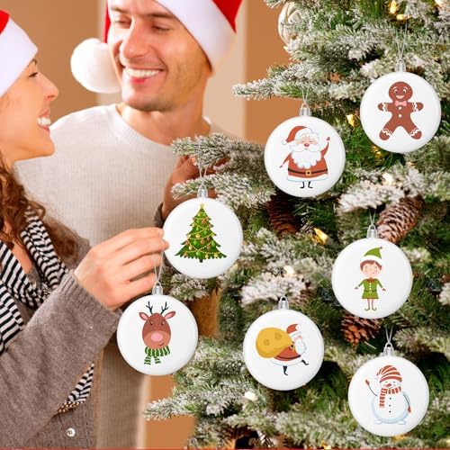 Zubebe 72 Pcs 4 Inch Christmas Blank White Ball Ornaments