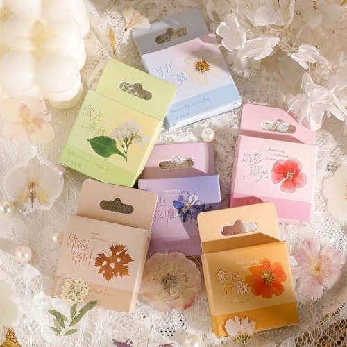 Maxleaf 270PCS Dried Pressed Flower Stickers Set for Scrapbook Supplies