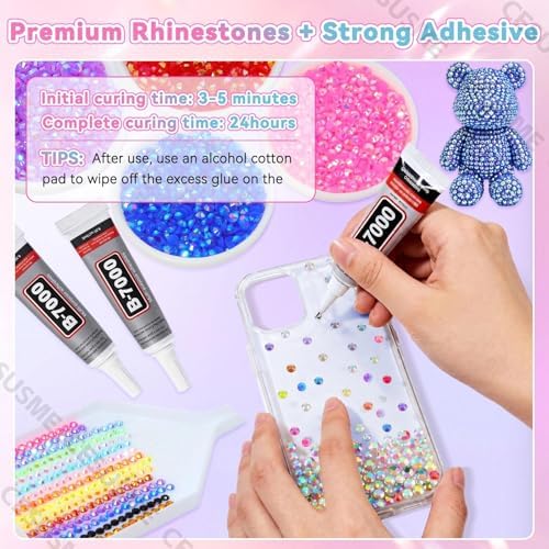 28000 Pcs Color Rhinestones Bedazzling Kit, Lake Blue Resin Gems for Crafts