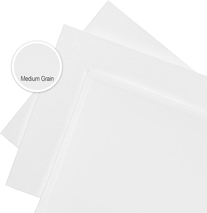 PHOENIX Square Painting Canvas Panels 12x12 Inch, 12 Value Pack - 8 Oz Triple Primed 100% Cotton Acid Free Canvas Boards for Painting, White Blank Flat Canvas Boards for Acrylic, Oil Paints