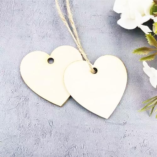 10pcshandicraft Wood Heart, Blank Wood Ornaments3.5X3in Used for Painting and Decoration DIY Technology, Hanging skrnrhrery